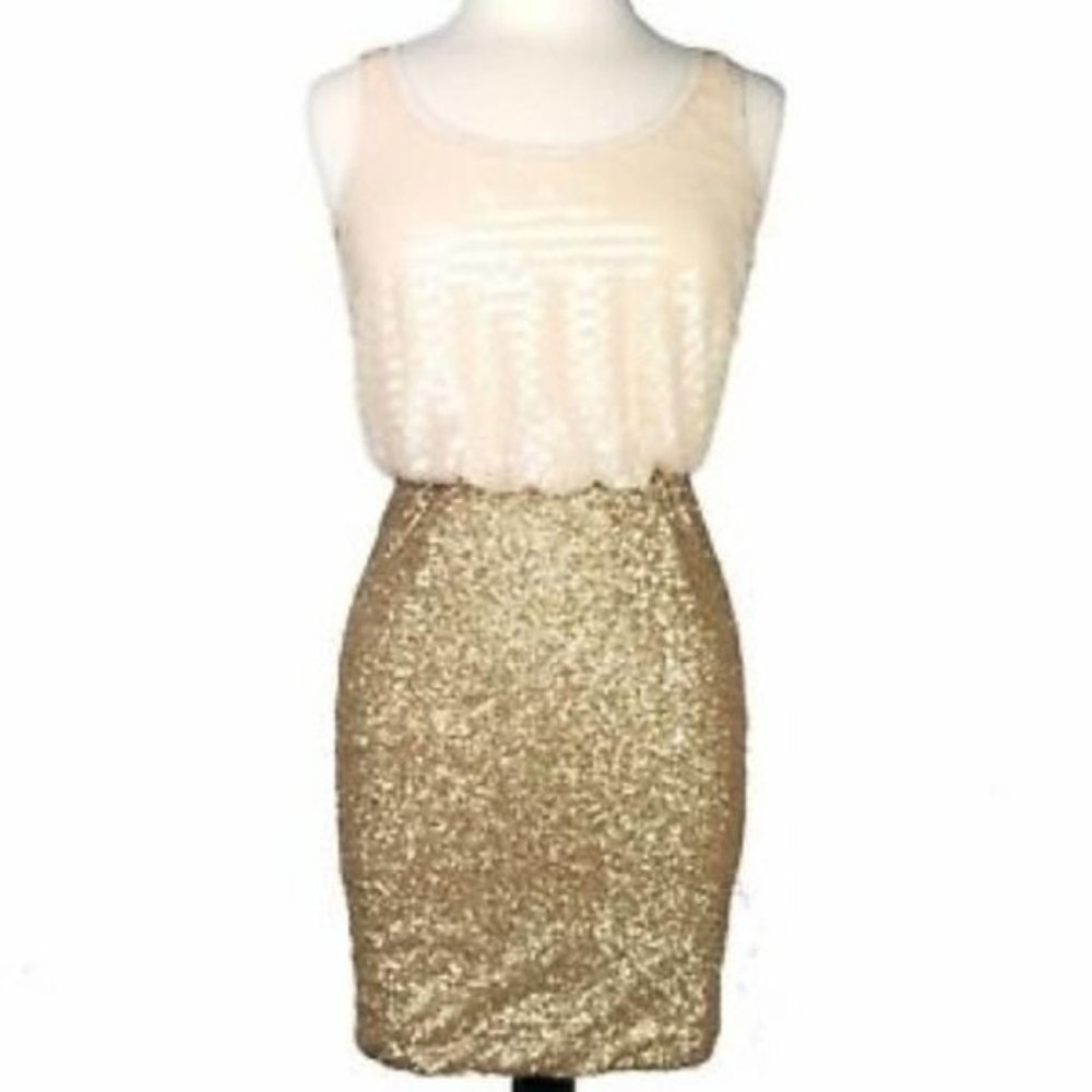 C Luce Womens Sequin Blouson Party Dress NWT Size Medium